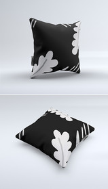 黑色炫酷印花图案手绘抱枕