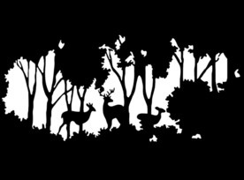 森林麋鹿雕刻墙贴图案