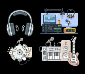 矢量个性音乐设备