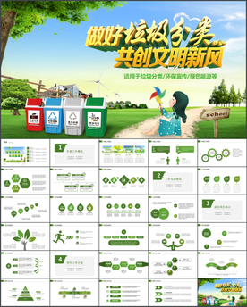 垃圾分类绿色城市环境低碳环保局