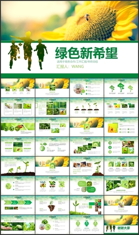 向日葵绿色新希望PPT