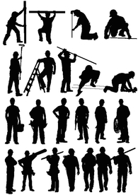 工人剪影（矢量）