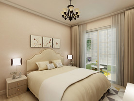 现代简约主卧艺术涂装效果图