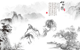 山水情PSD分层画