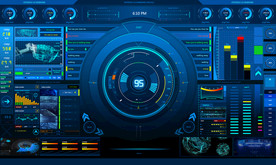 蓝色科技感大数据可视化后台UI