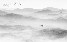 中国风意境山水画TIF分层