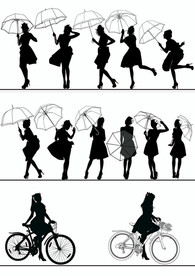 女士剪影（矢量）