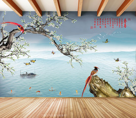 原创梅花喜鹊喜上眉梢装饰画