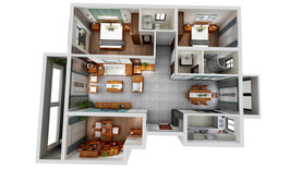 新中式家装户型效果图