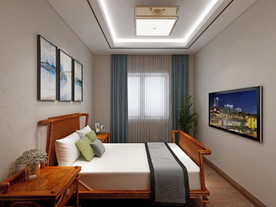 新中式风格客房装修效果图