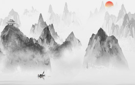 高清 意境山水画 TIF分层画