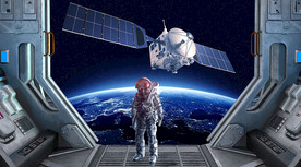 卫星星球背景墙