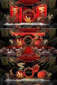 时尚大红婚礼背景