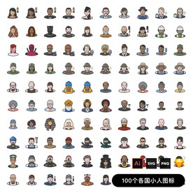 扁平头像小人图标