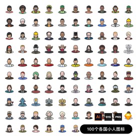 扁平头像小人图标