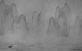 大厅灰色意境山水 TIF分层