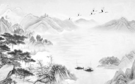 精品 灰色意境山水 TIF分层