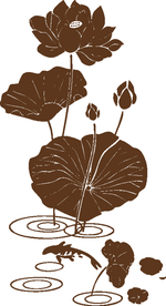 鱼戏荷叶间 矢量