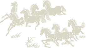 万马奔腾八骏图 骏马