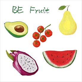 手绘油画棒水果插图插图