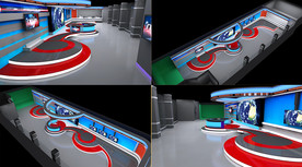 全媒体 融媒体演播室 效果图