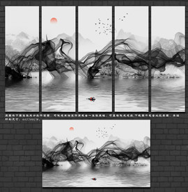 黑白山水画 水墨山水画