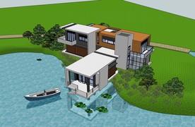 现代亲水别墅SU模型