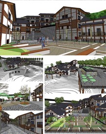 山地度假村建筑模型