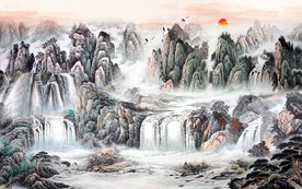国画瀑布