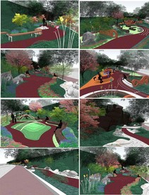 公园园林道路SU模型