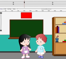 校园里两个小朋友的对话50秒