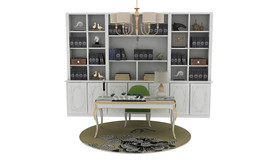 欧式书房背景墙3d模型