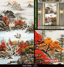 满载而归山水画