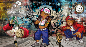 嘻哈摇滚音乐背景墙