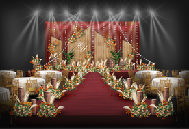 红色系婚礼仪式区
