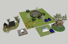 树屋 帐篷SU模型