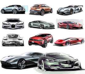 矢量手绘机车系列