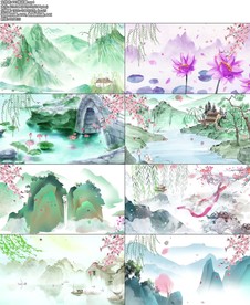 743桃花扇led舞台背景视频