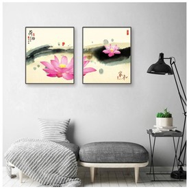 水墨荷花装饰画