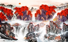 室内山水背景墙