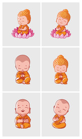 佛教和尚小沙弥卡通形象