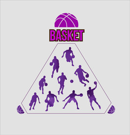 矢量男子篮球运动人物剪影设计