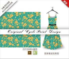 矢量迎春花四方连续