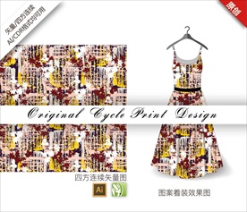 矢量抽象四方连续图案