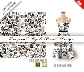 矢量梅花四方连续图案