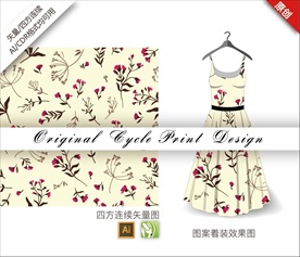 矢量樱花四方连续图案