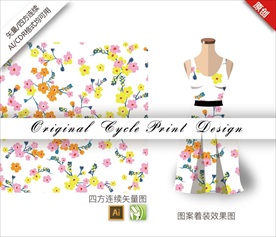 矢量迎春花四方连续