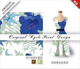 矢量杜鹃花四方连续