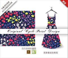 矢量枙子花四方连续图案