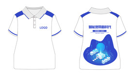 蓝色工服短袖衣服vi样机